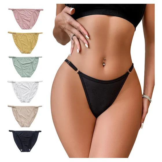 Set 6 Pz Pantaleta Bikini Para Mujer Elegantes Y Elásticas