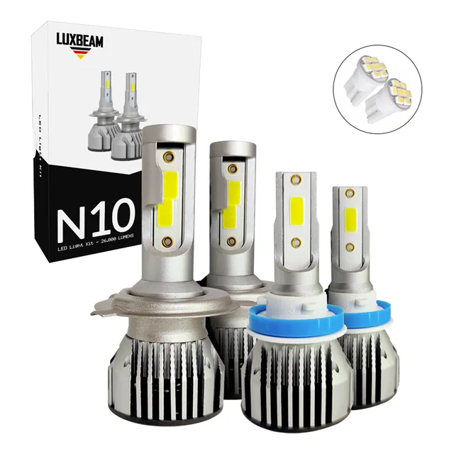 Kit 4 Lampada N10 Super Led Farol Alto Baixo Milha Luxbeam