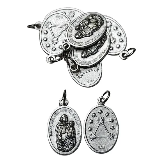 10 Medallas Dije Virgen Del Rosario De San Nicolas 22mm 