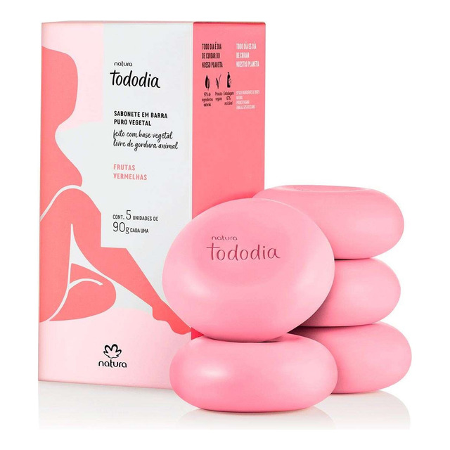 Sabonete Natura Tododia Frutas Vermelhas 5 Unidades De 90g