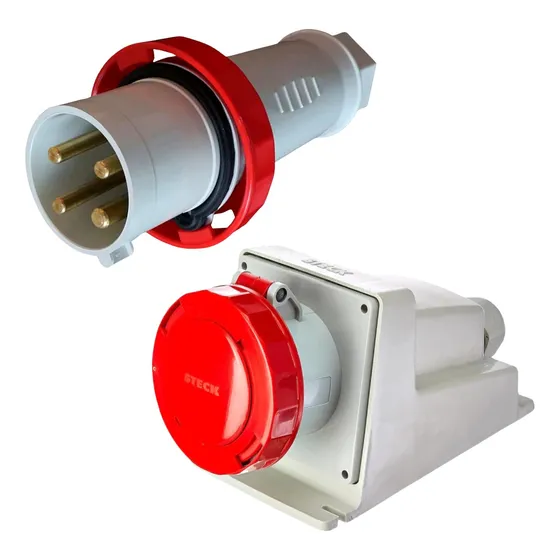 Tomada Sobrepor 63a N4506 + Plug Macho 3p+t 63a N4576 Steck