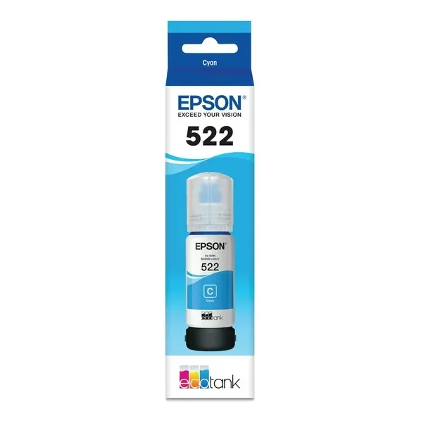 Epson T522 Ecotank Tinta Genuina Azul Botella 522