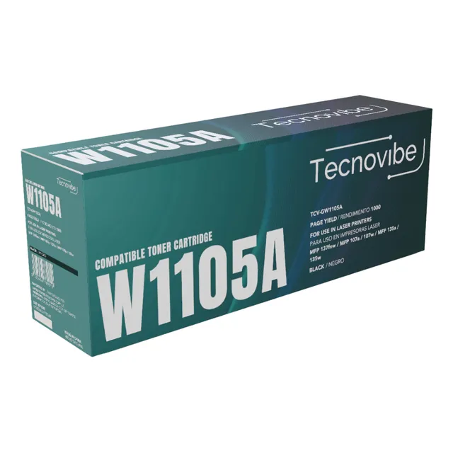 Toner Alternativo Tecnovibe W1105a Con Chip Para Hp Laserjet Mfp 137fnw 107a 107w Mfp 135a 135w