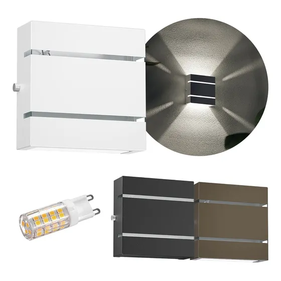 3x Arandela Slim 2 Frisos Focos Externa + 3 Leds G9 5w Mf103 EstruturaBranco Luz Branco-frio 127/220V Mega Forte Ilumição