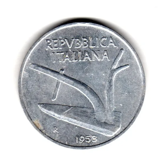 Italia Moneda 10 Liras Año 1953 Km#93 Xf+++