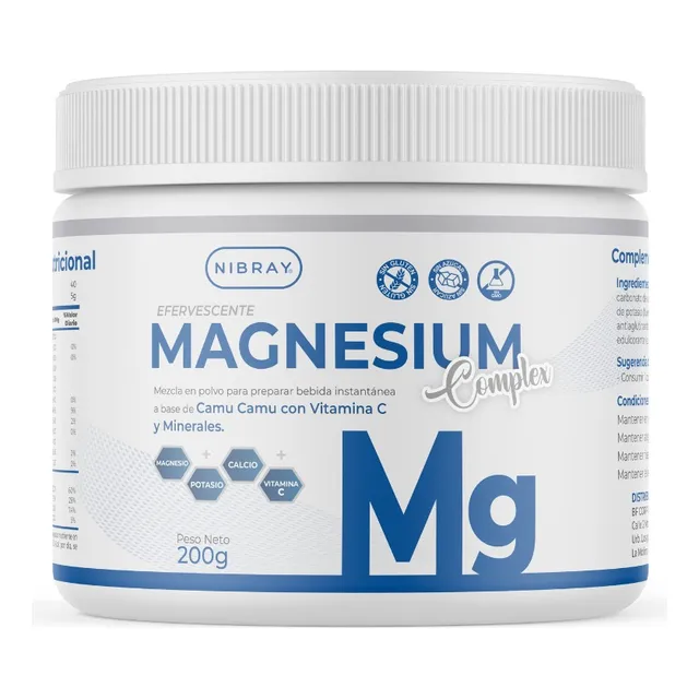 Magnesio Potasio Calcio Vitamina C Magnesium Complex Nibray Sabor Camu Camu Efervescente