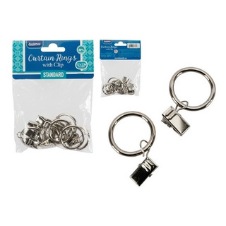 Set De Aros Ganchos Para Cortina De Baño Acero Con Clip Set De Aros Ganchos Para Cortina De Baño Acero Con Clip