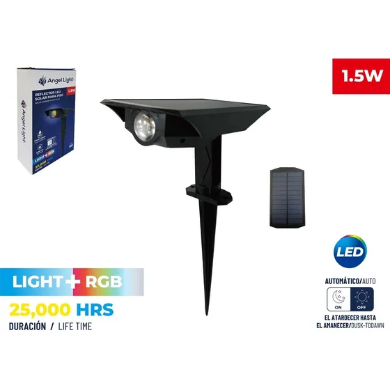 Lampara Jardín Led Solar Estaca 1.5w Rgb