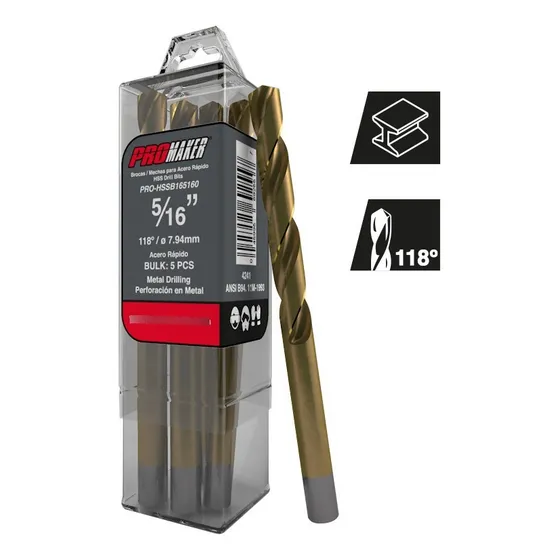 Mecha O Broca Para Metal 5/16 Marca Promaker 5 Piezas