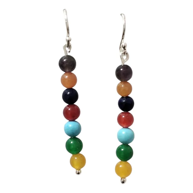 Aretes De Las 7 Chakras En Plata Ley 925- Lania Joyeros