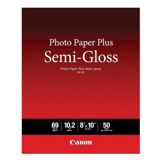 Papel Fotografico Plus Semi Gloss 8 X 10 Canon Sg-201 Color Blanco