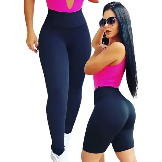 Kit 1 Calza Deportiva Dama + 1 Short Biker Ciclista Fitness