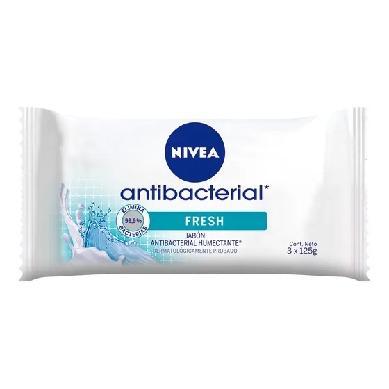 Jabón Antibacterial Humectante Nivea Bath Care Fresh Pack 3u