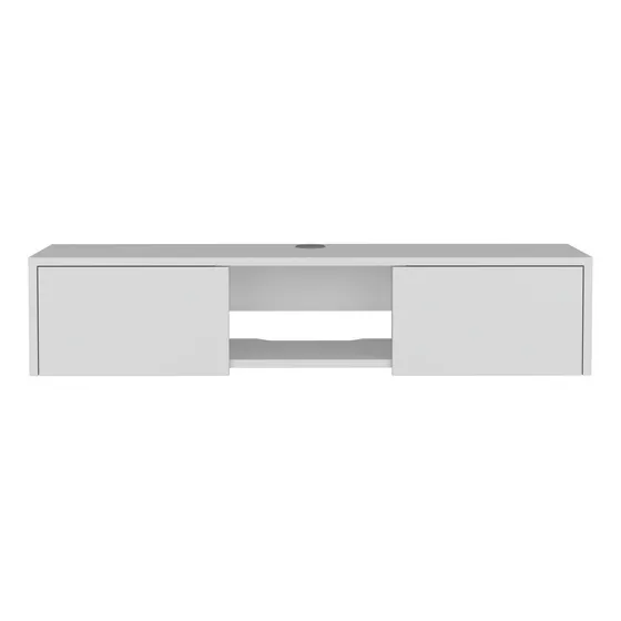 Mesa Para Tv Flotante Gleid, Blanca 26x125x29 Color Blanco
