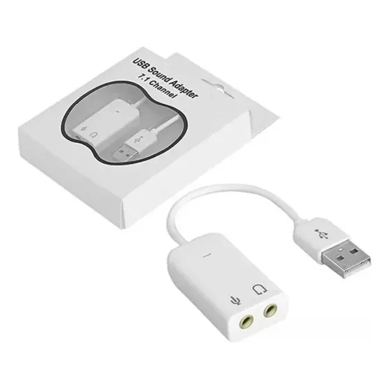 Adaptador De Sonido Usb Salida Audio Auxiliar Microfono