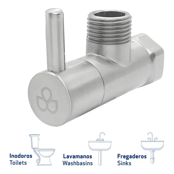 Llave De Arresto 1/2 X 1/2 Para Ducha Lavamano Inodor