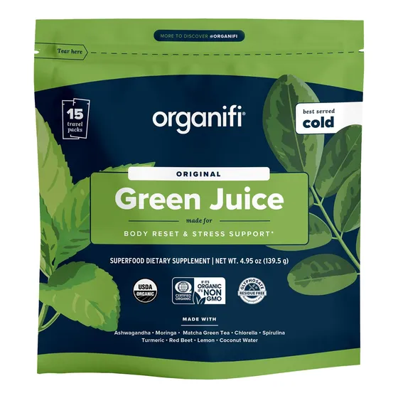 15 Paquetes De Viaje Supplement Organifi Green Juice