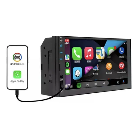Multimídia Mp5 2din 7 Carplay Android Auto Espelhamento Usb H-tech Preto
