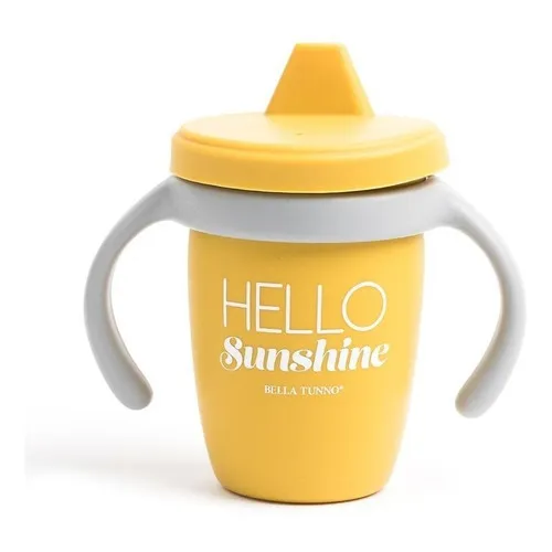Vaso Antiderrame De Silicona - 3 En 1 - Marca Bella Tunno Color Amarillo