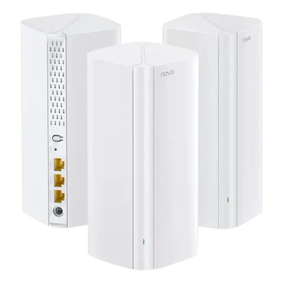 Sistema Mesh Wi-Fi 6 Tenda EX12 AX3000 3-Pack, Cobertura 500m², Dual-Band, Compatível com Vivo/Claro/TIM, ideal para streaming 4K e múltiplos dispositivos simultâneos