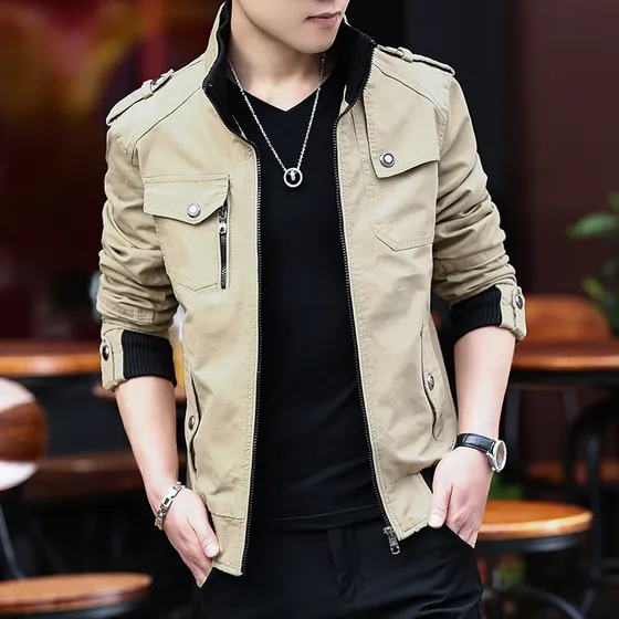Nuevo Parka Estilo Bomber De Moda Militar For Hombre