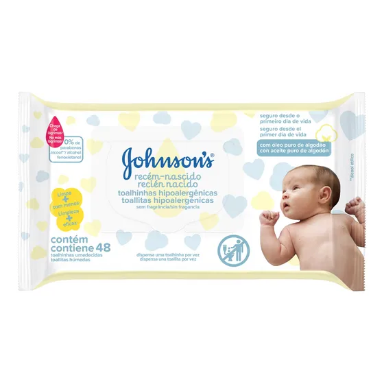 Toallitas Húmedas Para Bebé Johnson's® Recién Nacido 48 Und