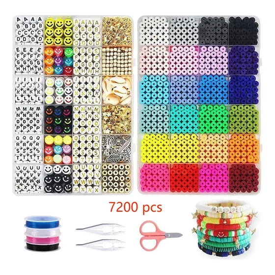 7200pcs Juego De Accesorios De Bisutería Práctica Para Niños