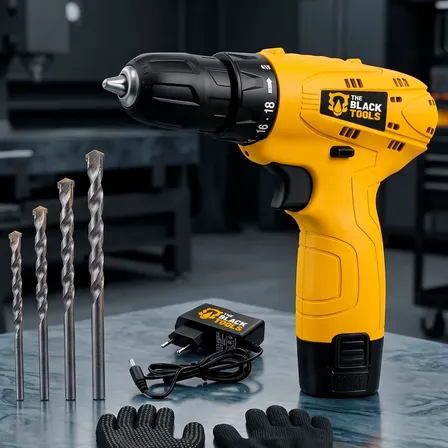 Kit Parafusadeira Furadeira 12v Com Brocas Concreto + Luva