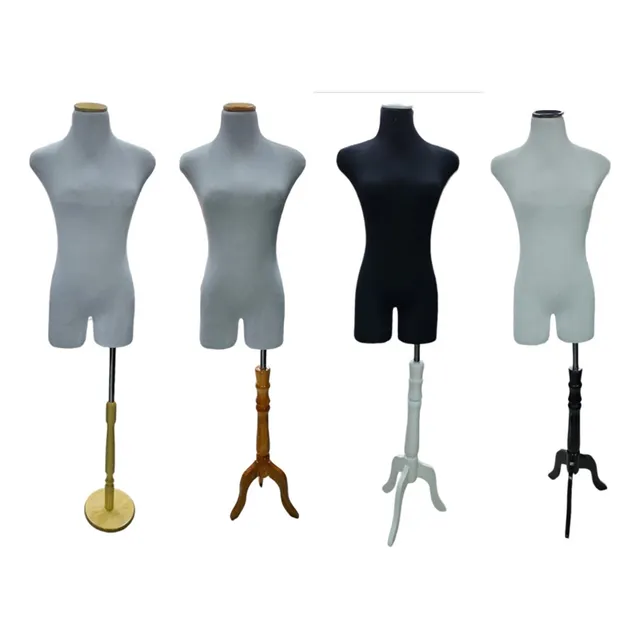 Maniquie Busto Modista Body Dama Base Madera