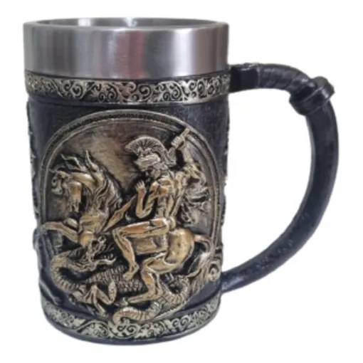 Caneca Viking São Jorge De Chopp Cerveja Inox/ Resina 600ml