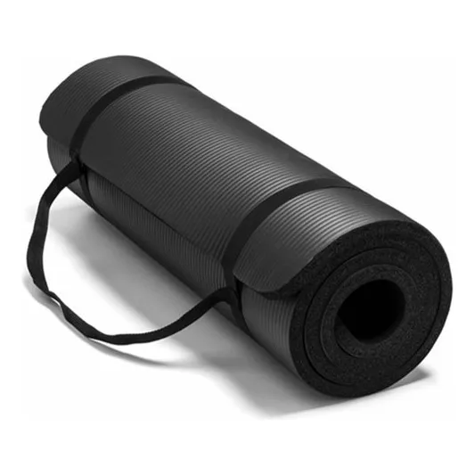Mat 10 Mm Yoga Pilates Extra Grueso, Largo Color Negro