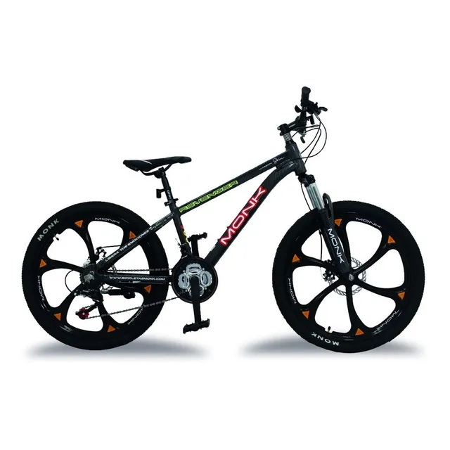 Bicicleta Montaña R24 21 Velocidades Monk Revenger Karbon Color Rojo