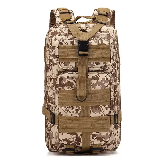 Mochila Tática Militar Camping Impermeável Reforçada Cor Bege Desenho do tecido Camuflado