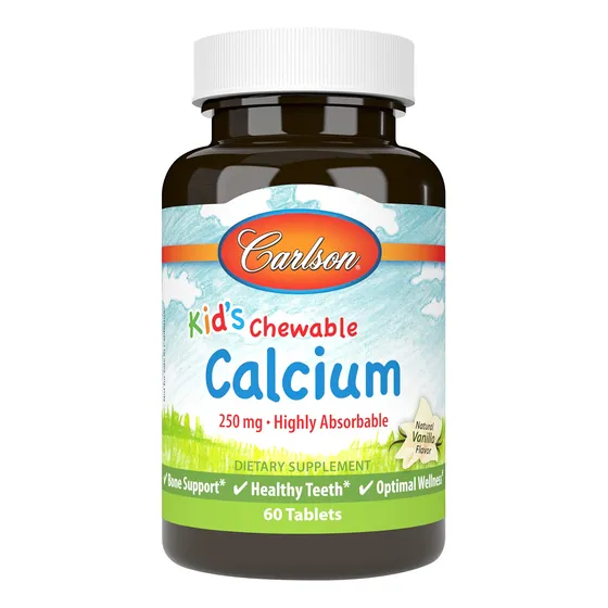 Calcio Masticable Carlson Labs Carlson Para Niños, 250 Mg, 6