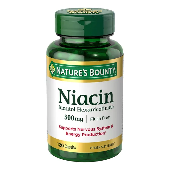 Suplemento De Niacina Nature's Bounty, 500 Mg, Sin Rubor, 12