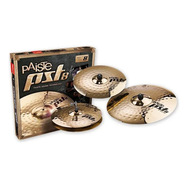 Paiste Pst8 Rock Set Hihat 14 Crash 16 Ride 20 Color Dorado Diámetro 14