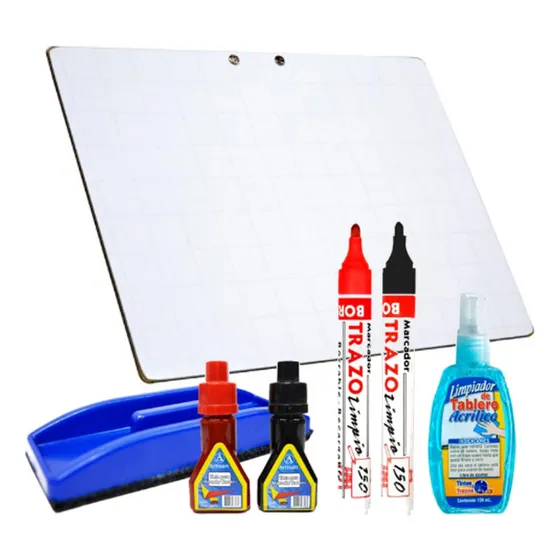 Kit Marcador Recargable+tinta Borrador Para Pizarra Acrílica