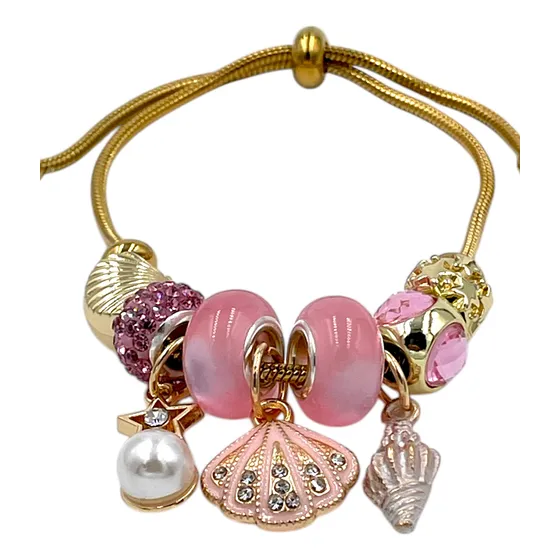 Pulsera Acero Inoxidable Tipo Pandor Color Oro Brazalete