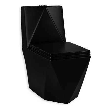 Vaso Sanitário Monobloco Caixa Acoplada Diamante Berlim Pret Preto Preto