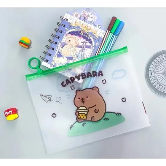 Organizador Plástico Tipo Sobre/cartuchera/capibara/chigüire
