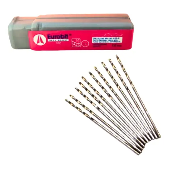 Broca Mecha Acero Rapido 1mm X10 Unidades Eurobit Italy 