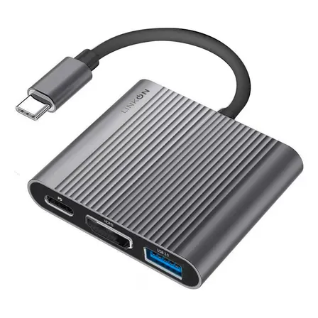 Hub Adaptador Usb Tipo C 3 En 1 Linkon Hdmi Mac