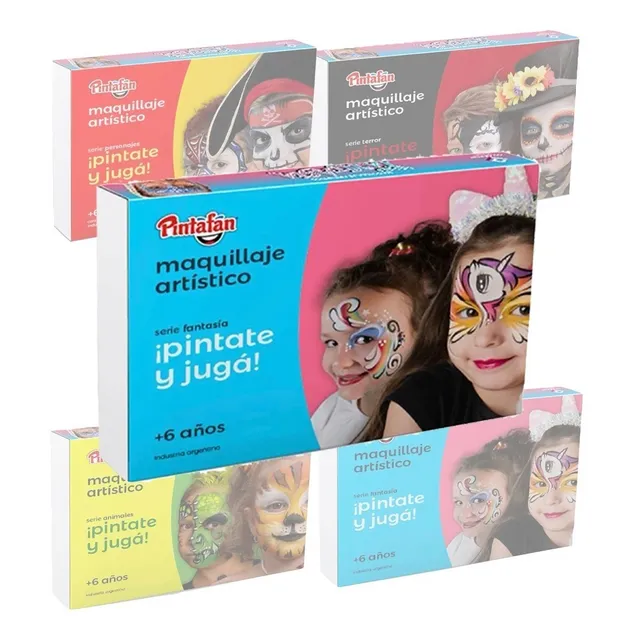 Kit Maquillaje Artistico Pintura Stencil Hipoalergenico Niño