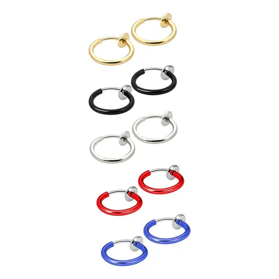Piercing Falso Nariz Septum Labios Orejas Aro Anillo 5 Pares