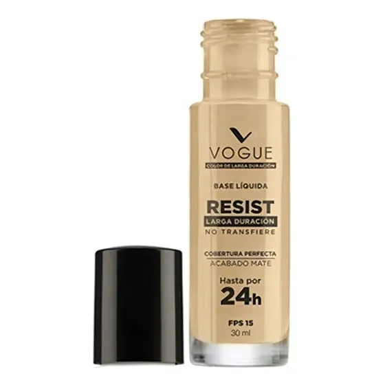 Base de maquillaje líquida Vogue Resist Resist Larga duración Base líquida Resist tono natural - 30mL 30g