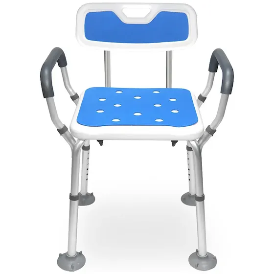 Silla Baño Ducha 3 En 1 Soporte Antideslizante Agarradera Blanco/gris/plateado Telotenemos