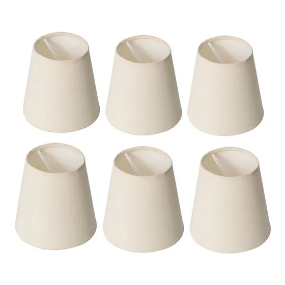 06 Mini Cupulas De Tecido Para Lustre Encaixe Na Lampada Tangerina Mca