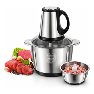 Processador Elétrico Inox C/ 5 Lâminas Carne Legume 5 Litros Cinza 220v