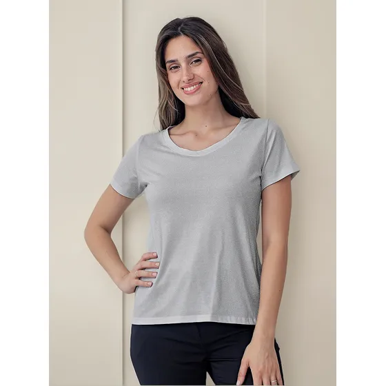 Remera Cuello Redondo Mujer Básica Algodón X4