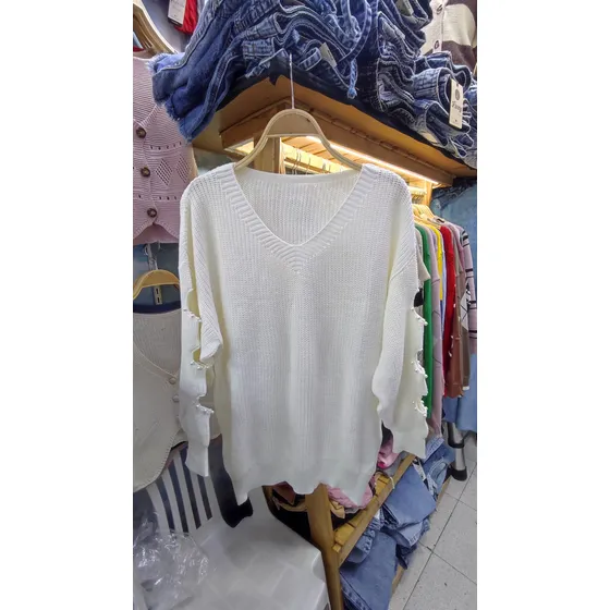 Suéter De Dama Talla Plus Con Perlas